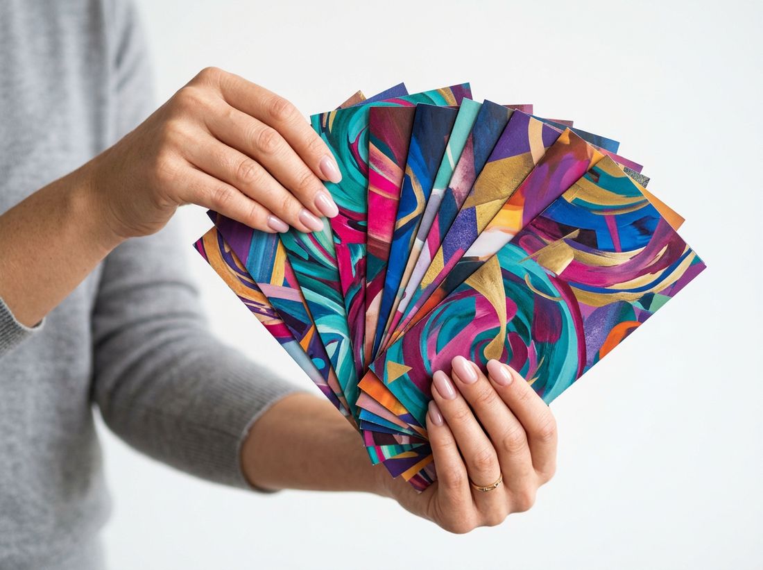 Fan of vividly printed brochures