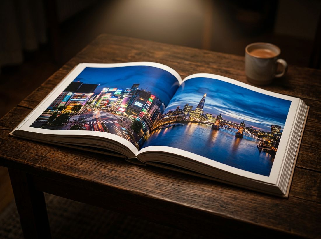 Premium coffee table book with rich photo spreads